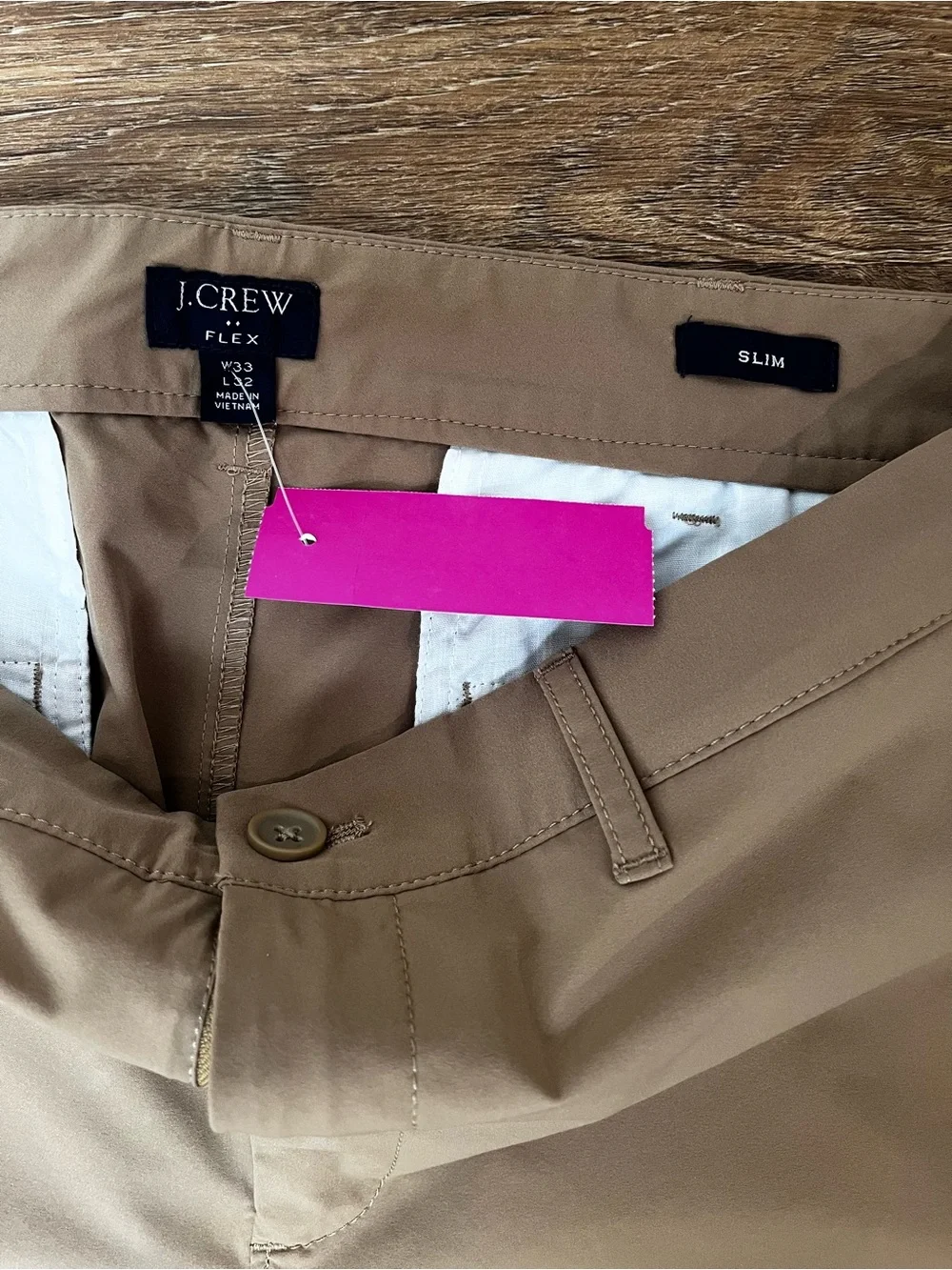 J. Crew Dark Khaki Flex Slim Pants Size 33x32